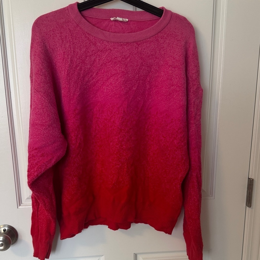 Sugarlips Pink and Red Ombre Sweater